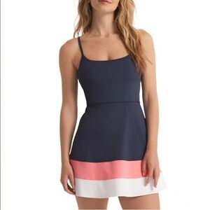 Z Supply On the Line Court Dress Shorts Pockets Adjustable Navy Colorblock XL